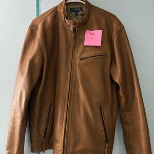 Polo Brown Leather Jacket L